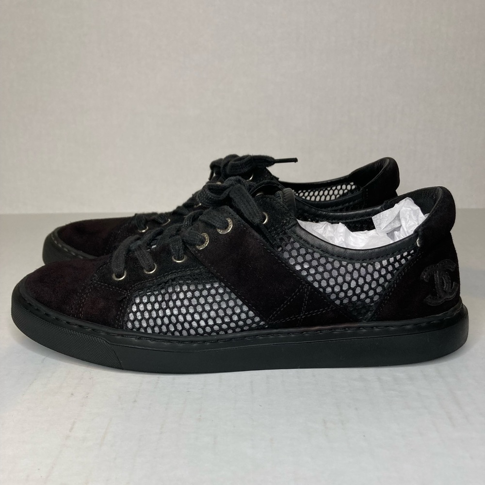 RARE Chanel Mesh leather and suede Sneakers gently worn.